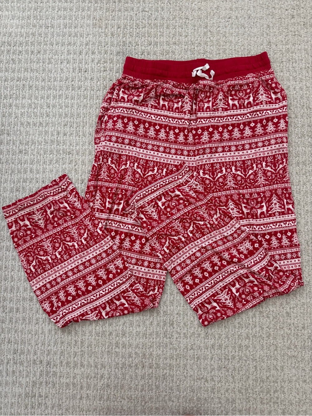 Little Sleepies Red Fair Isle Jogger Pants